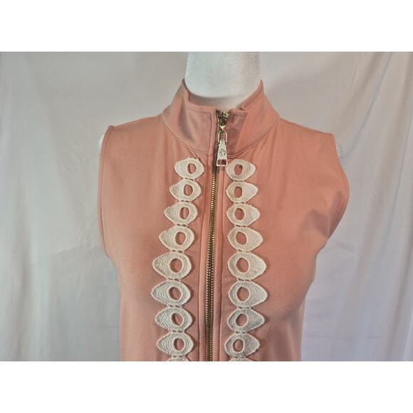 Spartina 449 Womens Serena Coral Pink Half Zip Dress Small - Picture 4 of 8